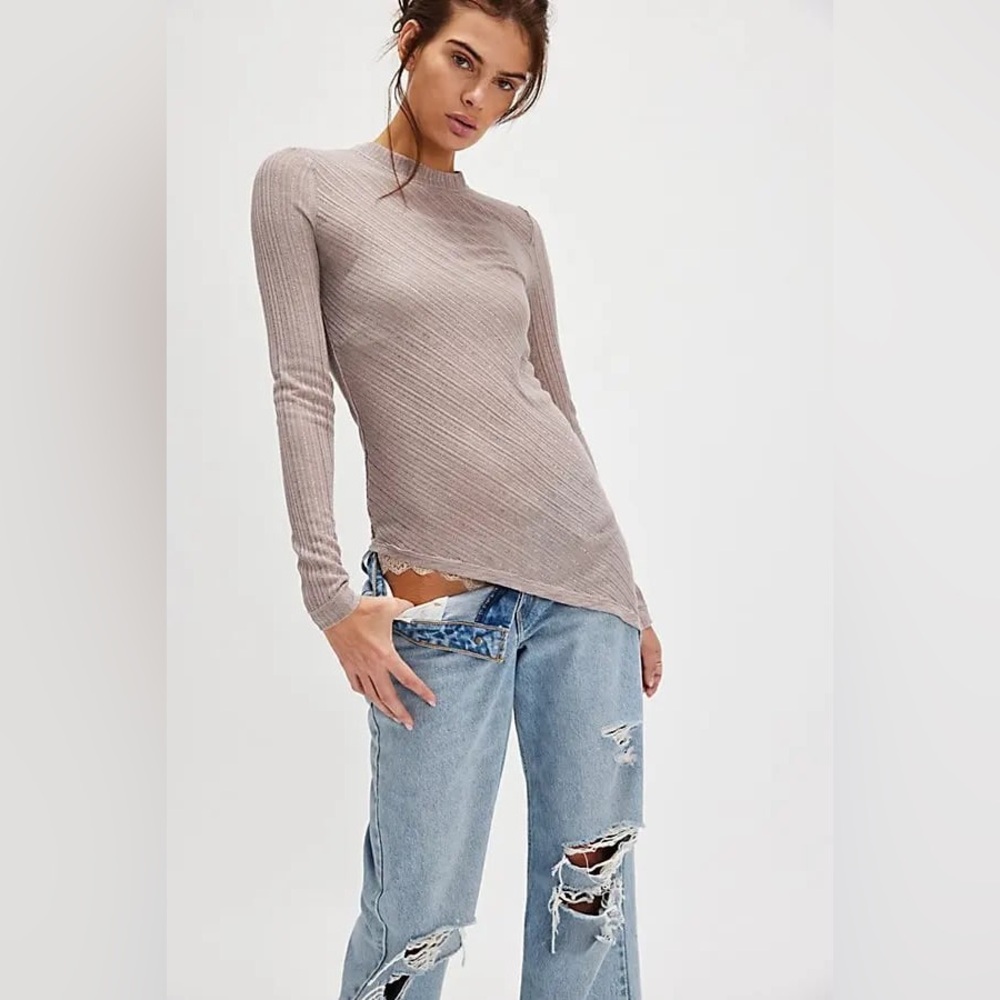 🌼 3 for $50 🌼 FREE PEOPLE 💜 ANOTHER ROUND ASYMMETRICAL LONG SLEEVE